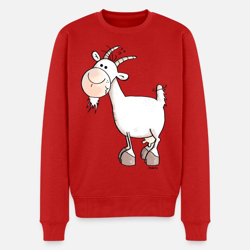 Charmante Ziege - Ziegen - Männer Premium Bio Pullover - Rot