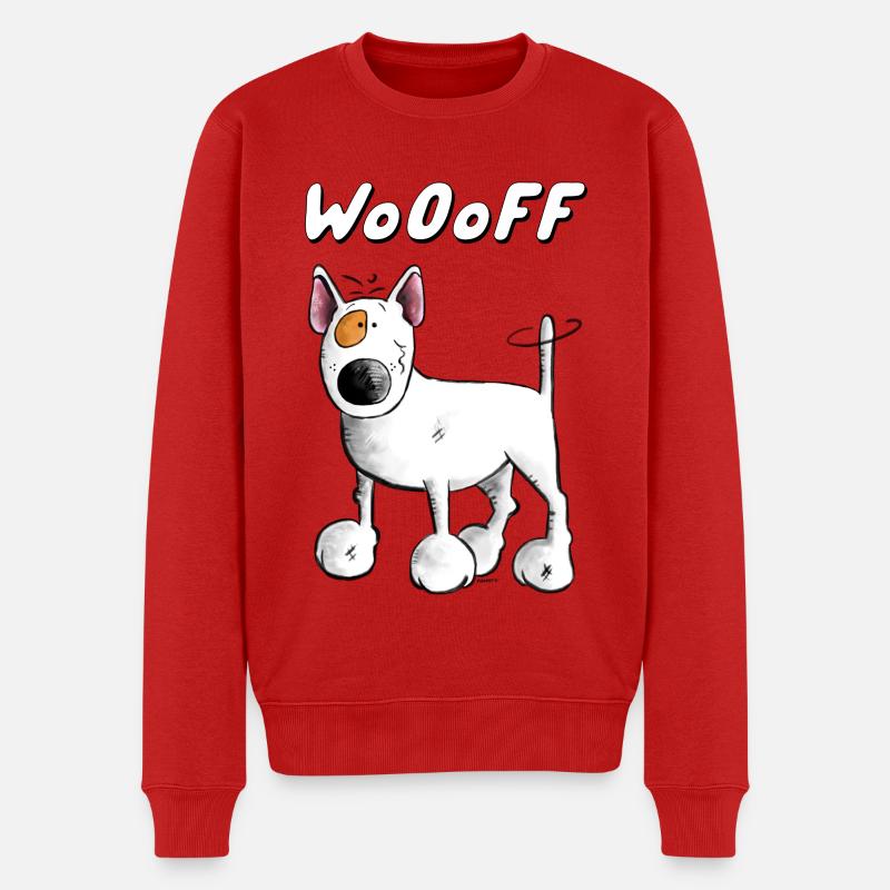 Wooff Bullterrier - Pull Premium bio Homme - rouge
