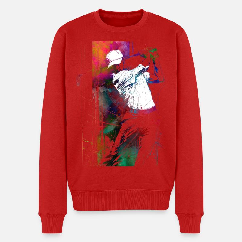 Golfspieler #golf - Männer Premium Bio Pullover - Rot