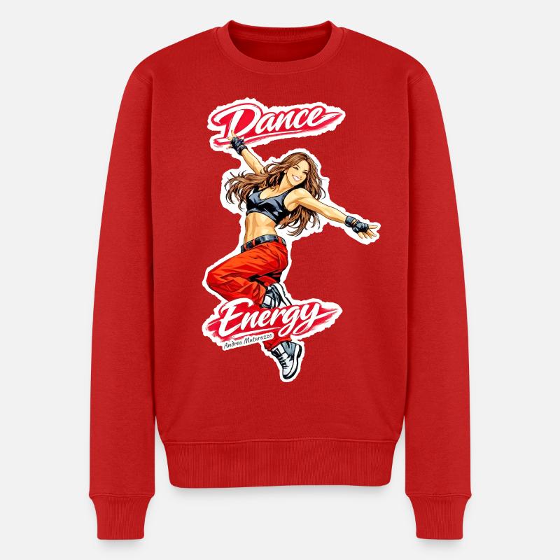 Tanz der Energie und Freiheit - Männer Premium Bio Pullover - Rot