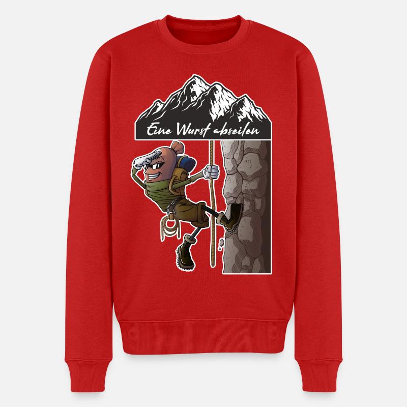 Eine Wurst abseilen - Männer Premium Bio Pullover - Rot