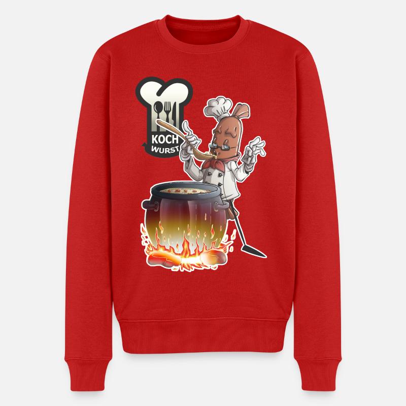 Saucisse cuite - Pull Premium bio Homme - rouge