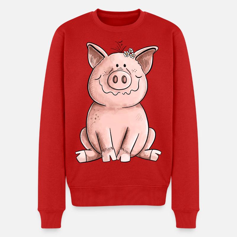Cochon heureux - Pull Premium bio Homme - rouge