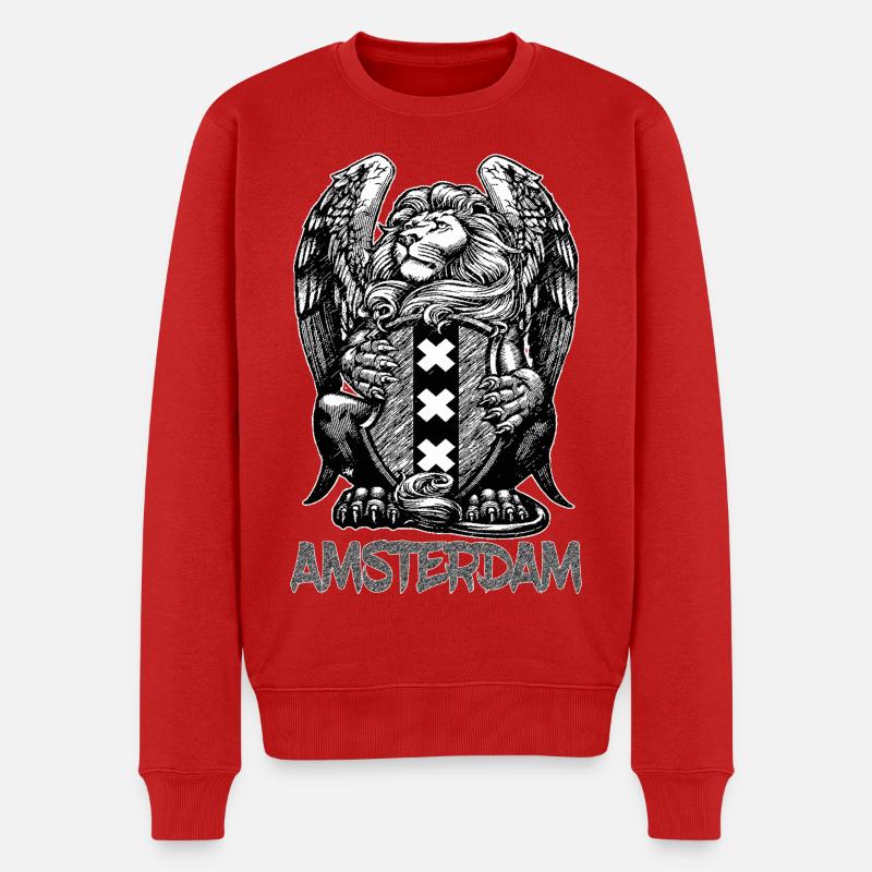 Löwe Amsterdam - Männer Premium Bio Pullover - Rot