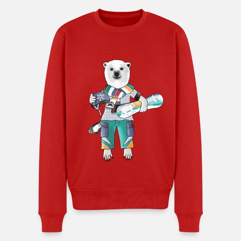 Polar Rider Eisbär - Männer Premium Bio Pullover - Rot
