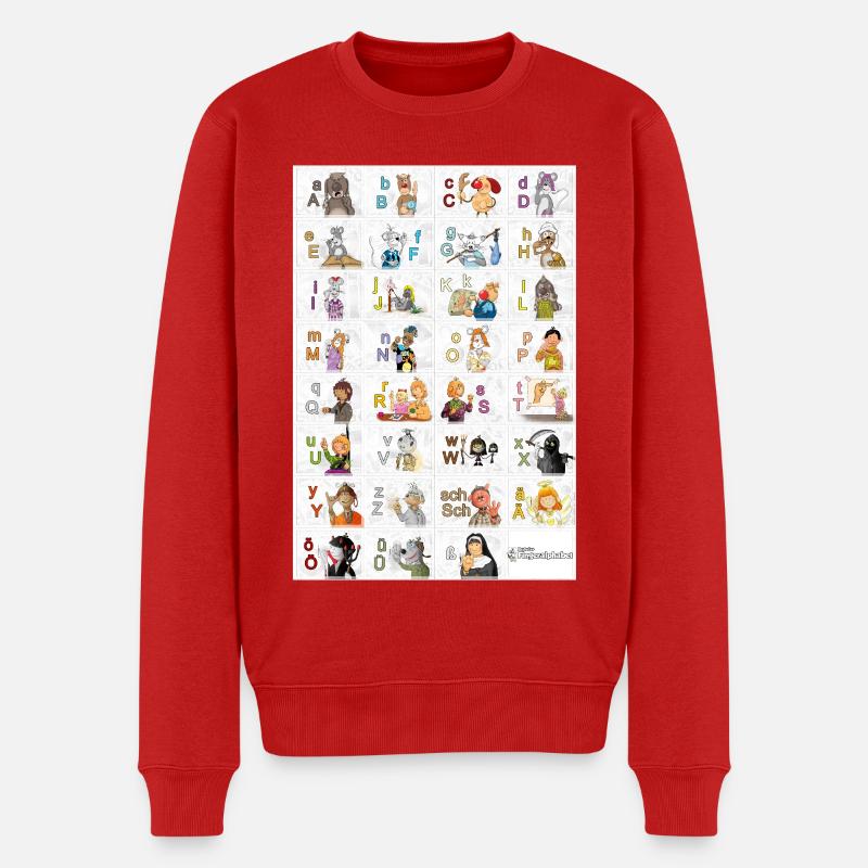 Deutsches Fingeralphabet 2 / - Männer Premium Bio Pullover - Rot