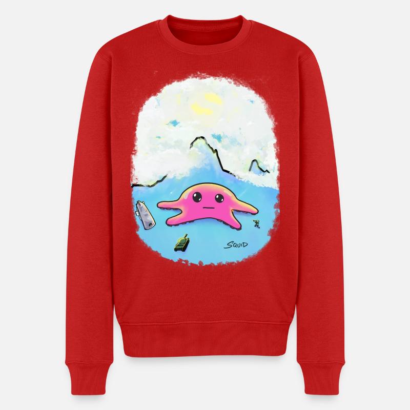 War-Squid - Männer Premium Bio Pullover - Rot