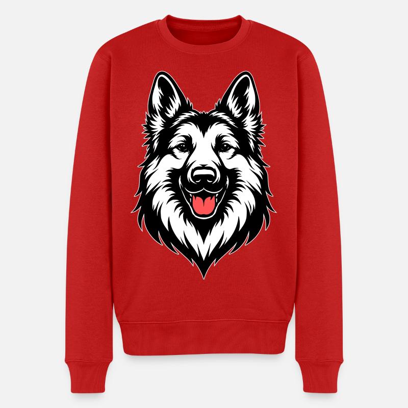 Deutscher Schäferhund Design - Männer Premium Bio Pullover - Rot