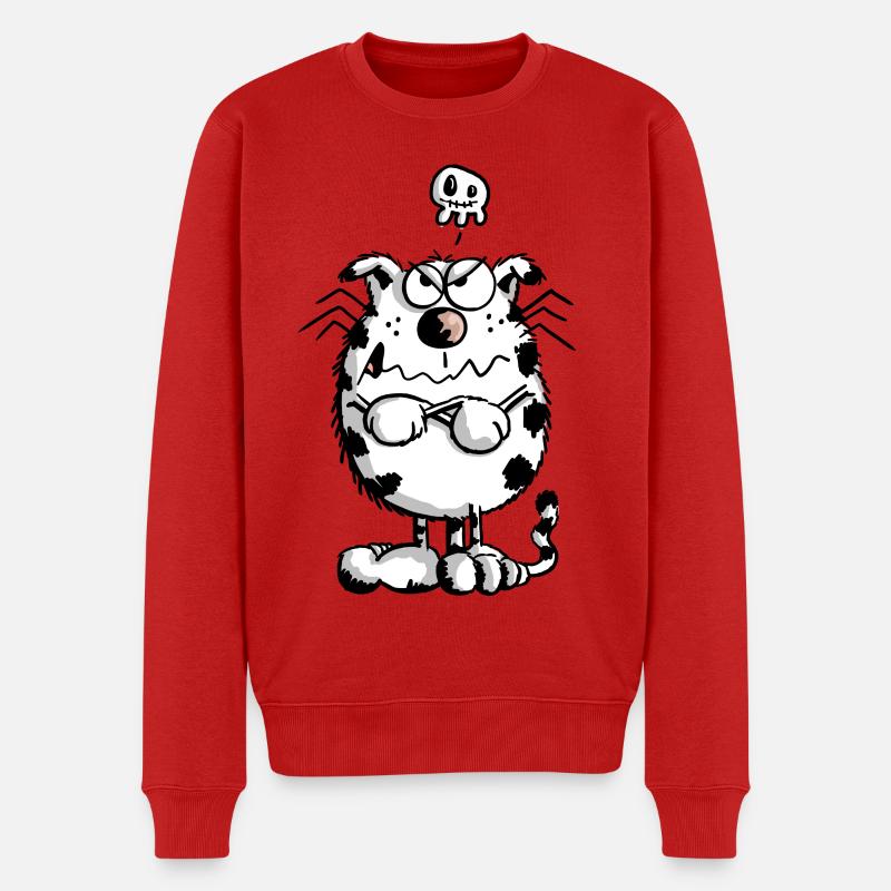 Crabby Chat - Crâne - Chats - Cadeaux - Pull Premium bio Homme - rouge
