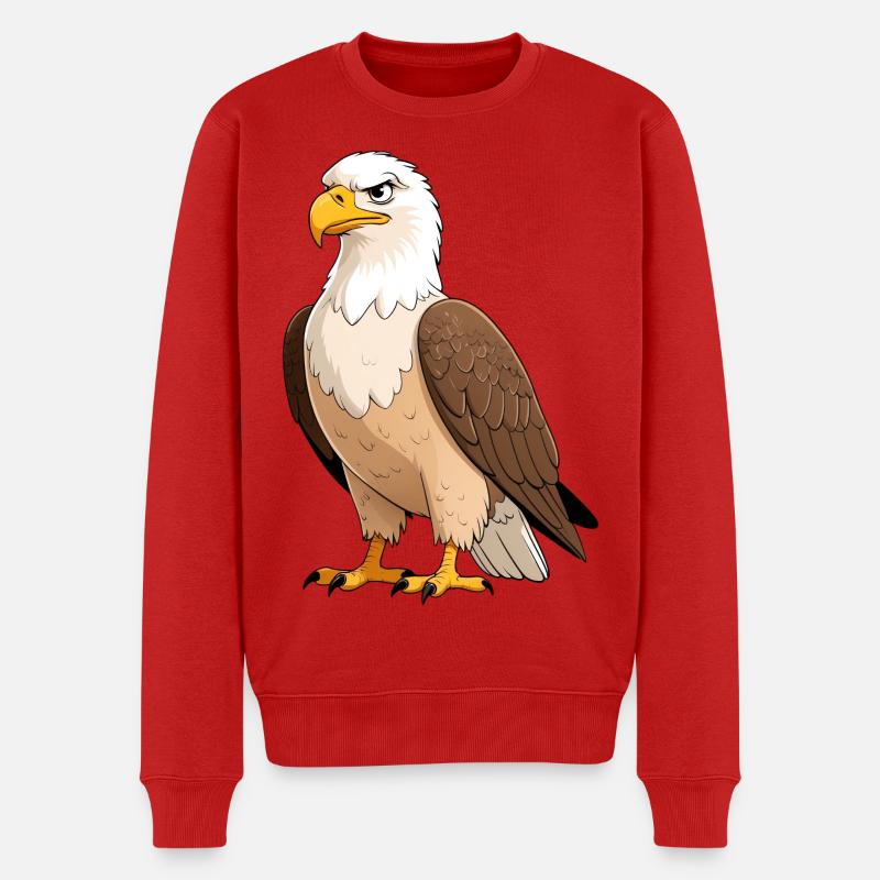 Kaiseradler Portrait - Männer Premium Bio Pullover - Rot
