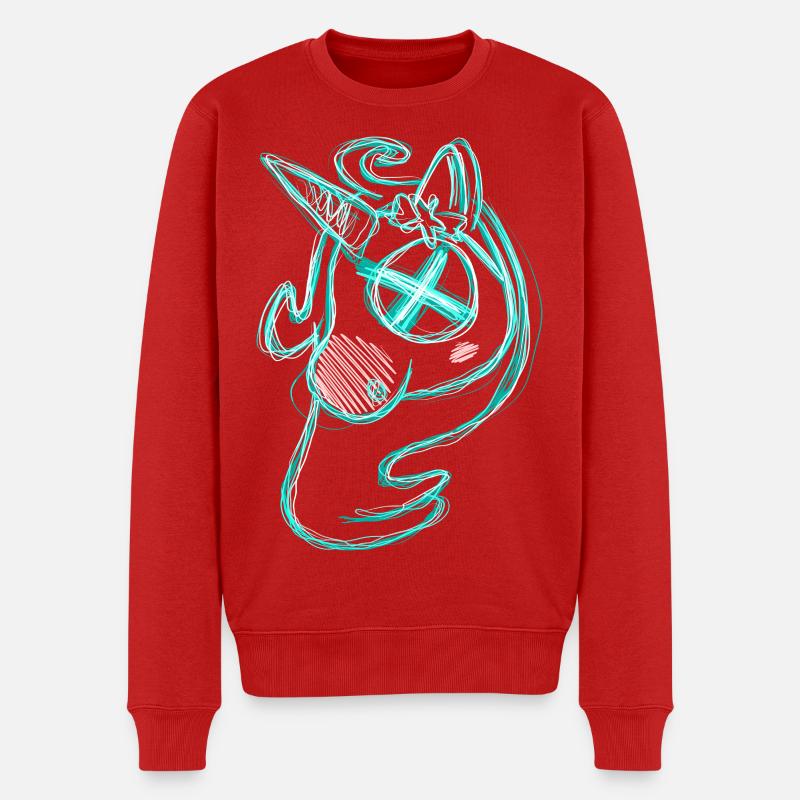 Uni vert mort - Pull Premium bio Homme - rouge