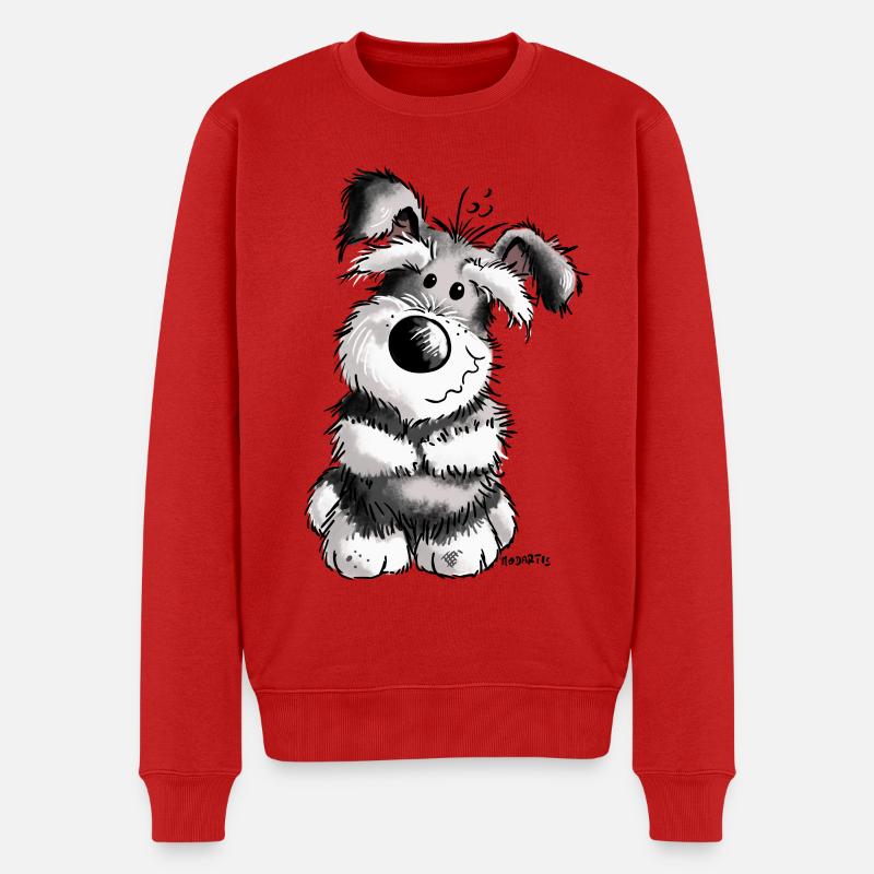 Doux Schnauzer - Chien - Chiot - Cadeau - Pull Premium bio Homme - rouge