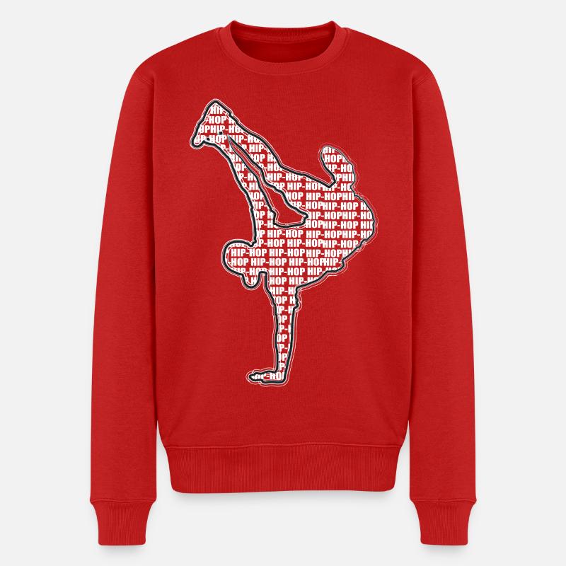 Breakdance et typographie - Pull Premium bio Homme - rouge