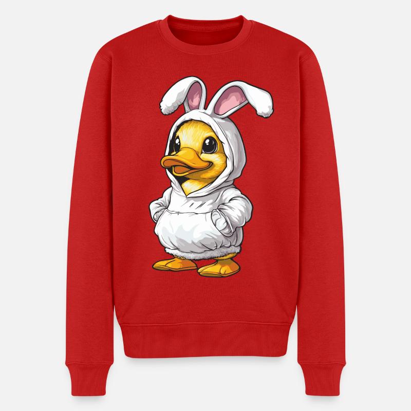 Süßes Küken im Hasenkostüm - Männer Premium Bio Pullover - Rot