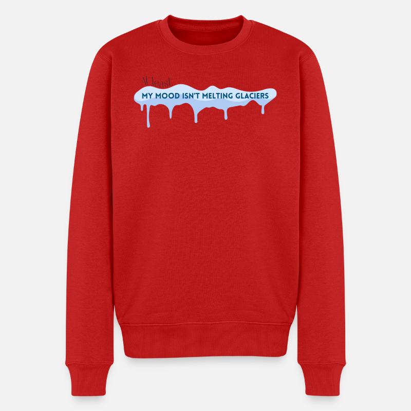 Stimmungsschmelzende Gletscher - Männer Premium Bio Pullover - Rot