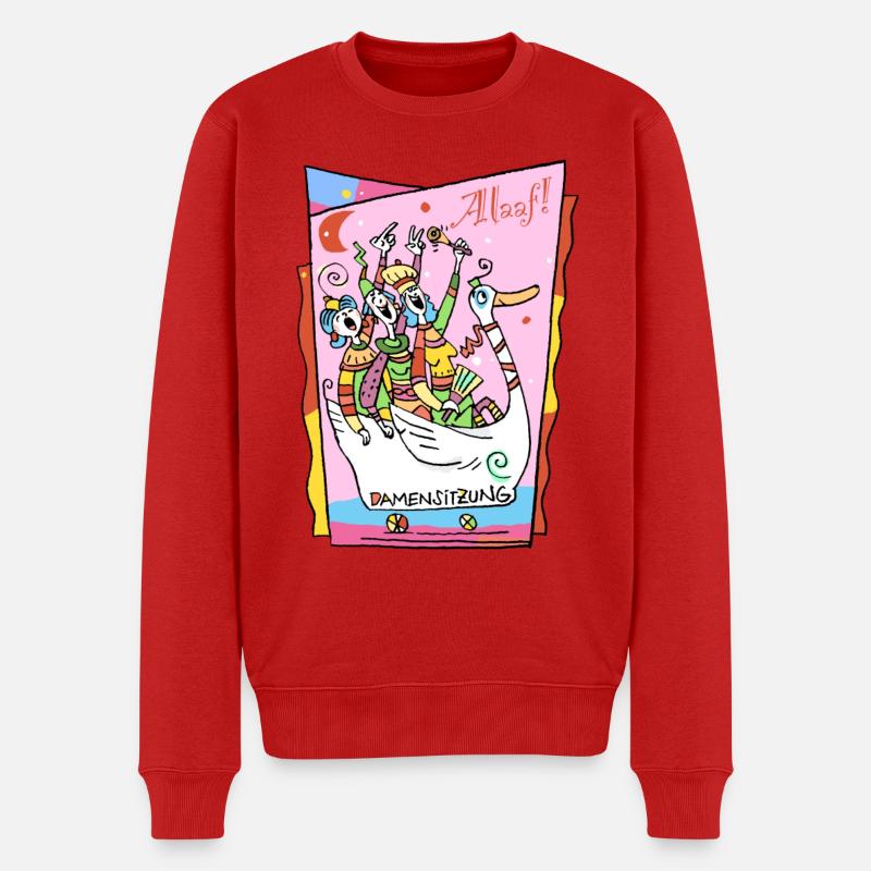 Rheinischer Karneval - Männer Premium Bio Pullover - Rot