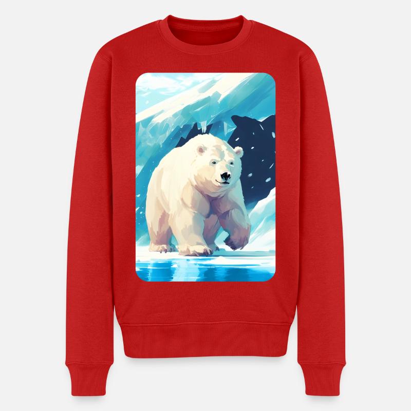 Polarbär im ewigen Eis - Männer Premium Bio Pullover - Rot