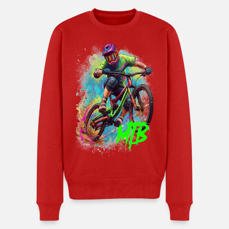 Art d'action en VTT - Pull Premium bio Homme - rouge
