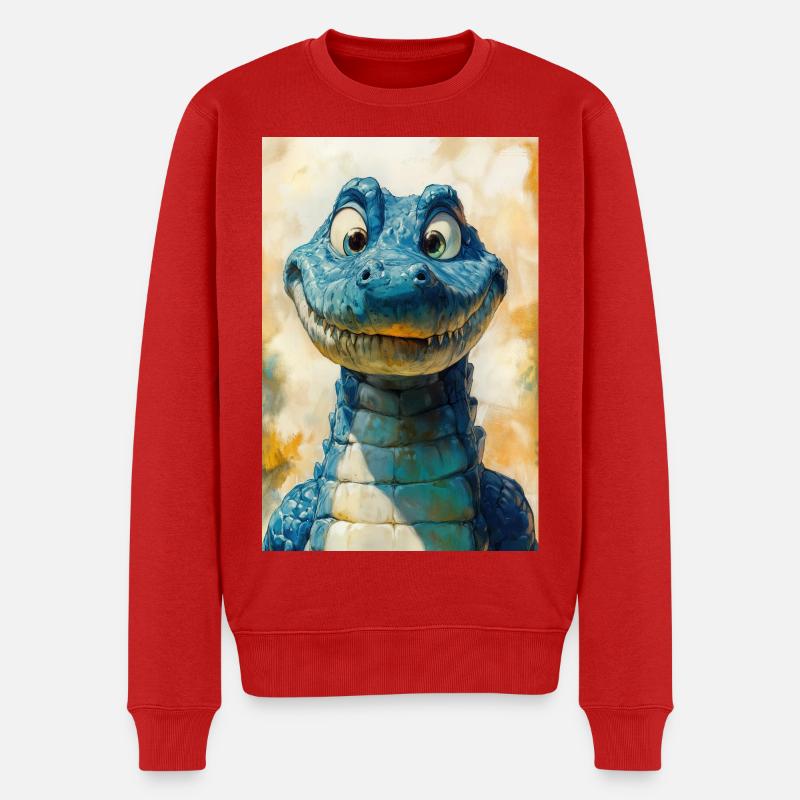 Illustration eines Krokodils - Männer Premium Bio Pullover - Rot