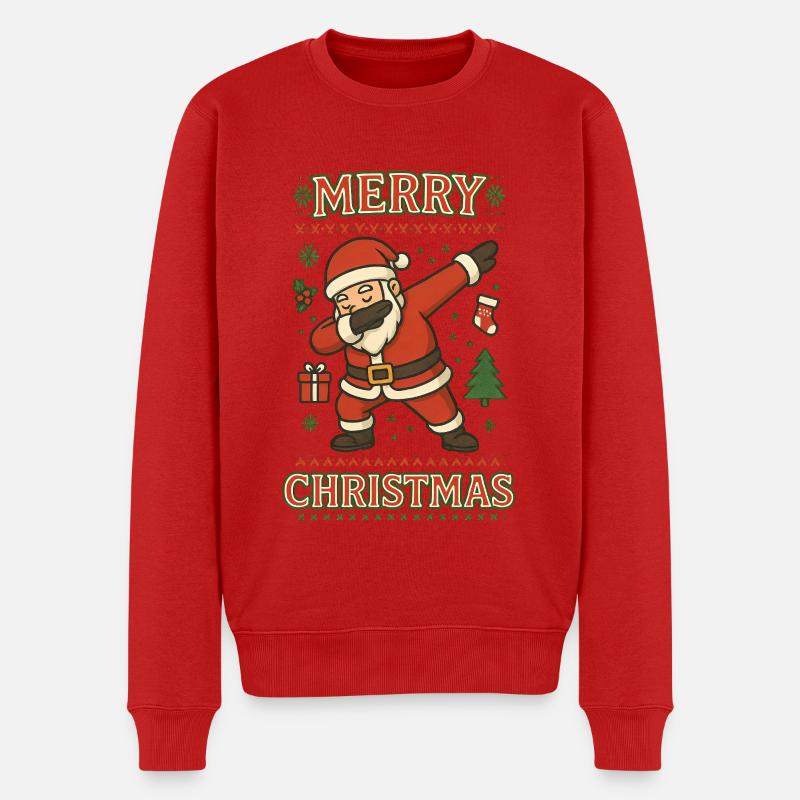 Dabbender Santa Weihnachten - Männer Premium Bio Pullover - Rot