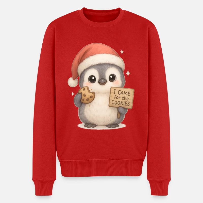 Biscuits de Noël Pingouins - Pull Premium bio Homme - rouge