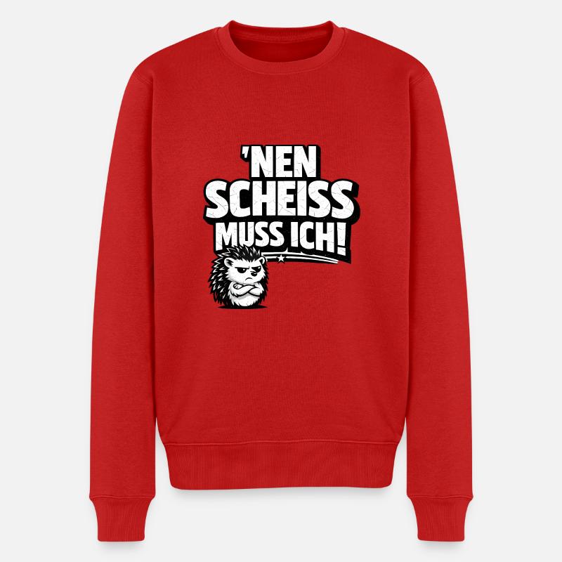Nen Scheiss Muss Ich Igel - Männer Premium Bio Pullover - Rot