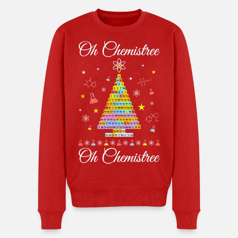 Chemistree aktuelles Periodensystem Weihnachtsbaum - Männer Premium Bio Pullover - Rot