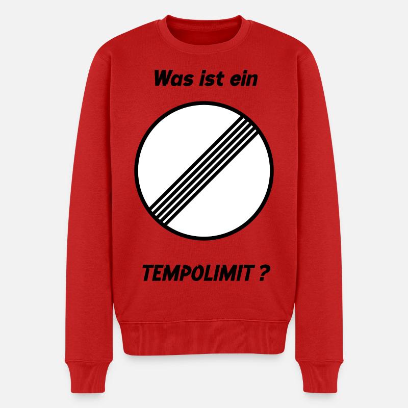 Was ist ein Tempolimit? - Männer Premium Bio Pullover - Rot