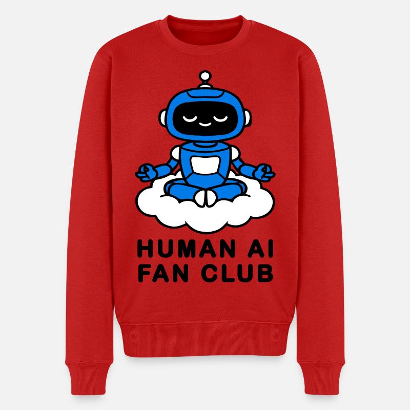 Human AI Fan Club - Männer Premium Bio Pullover - Rot