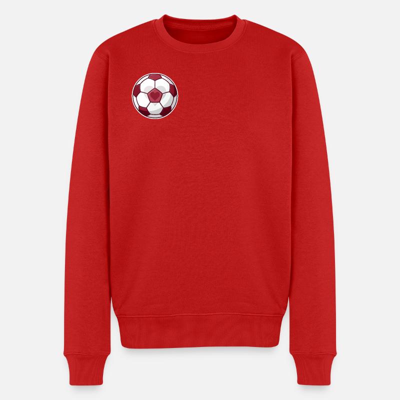 Herzball Fußballliebe - Männer Premium Bio Pullover - Rot