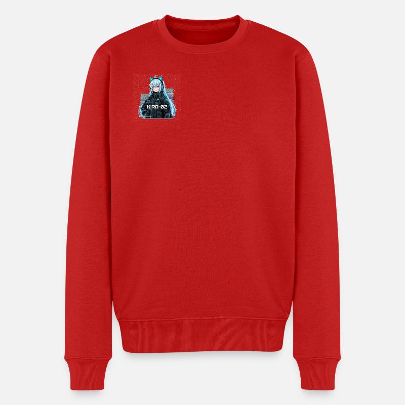 Kira-02 Cyberkatze Pilot - Männer Premium Bio Pullover - Rot