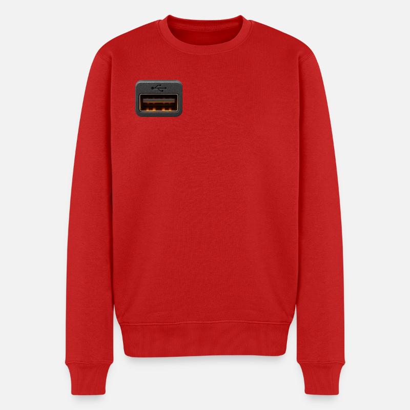USB-MODE - Männer Premium Bio Pullover - Rot