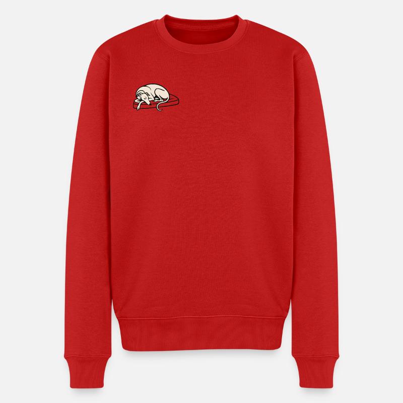 Galgo sleeping - Männer Premium Bio Pullover - Rot