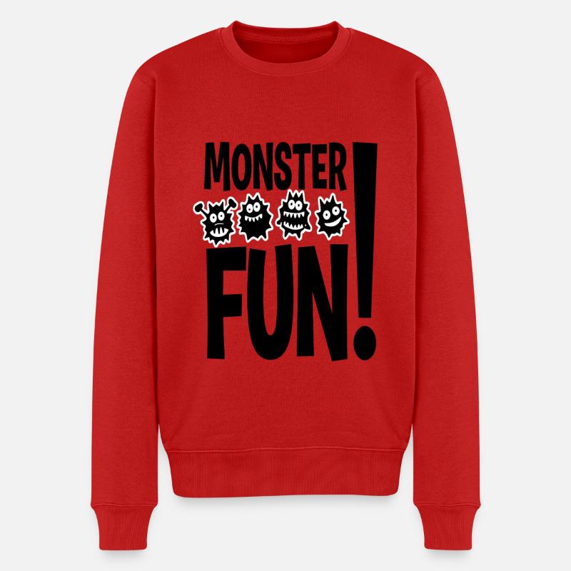 Monster Fun - Männer Premium Bio Pullover - Rot