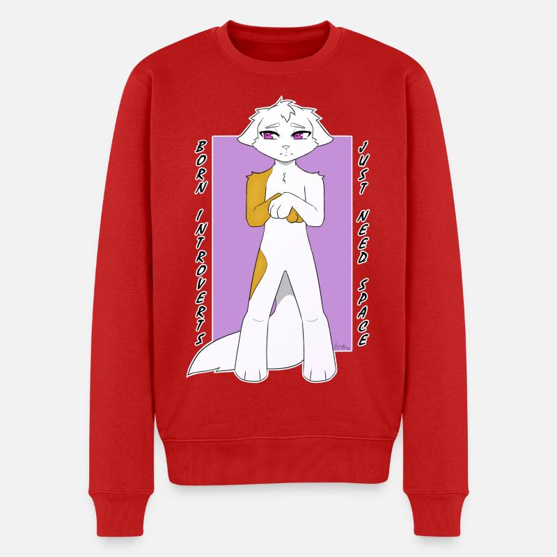 Herzensfluss - Introvertiert (von Bunneko_Arts) - Männer Premium Bio Pullover - Rot