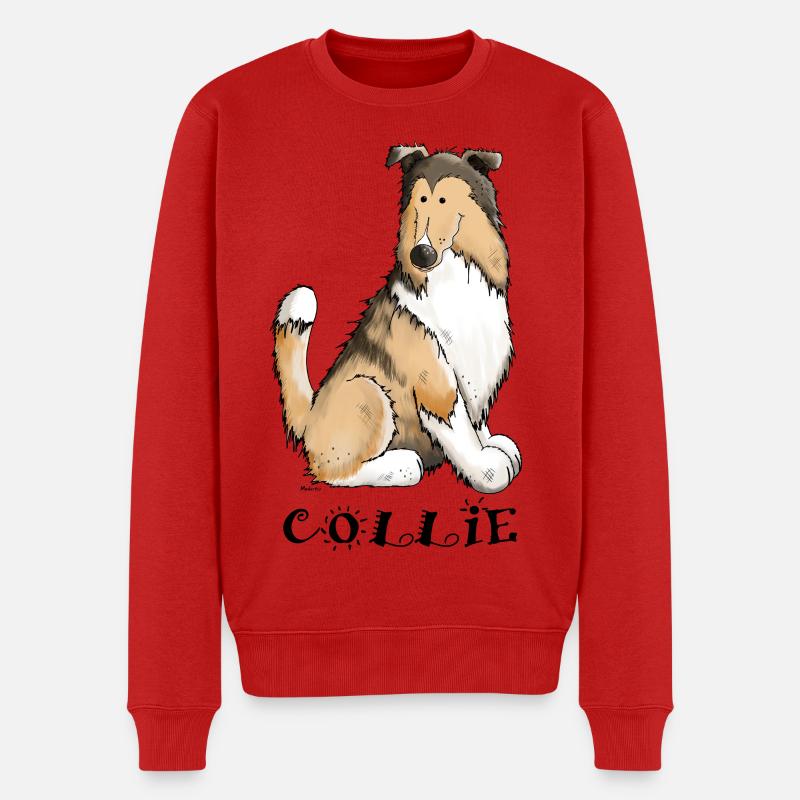 Happy Collie - Männer Premium Bio Pullover - Rot