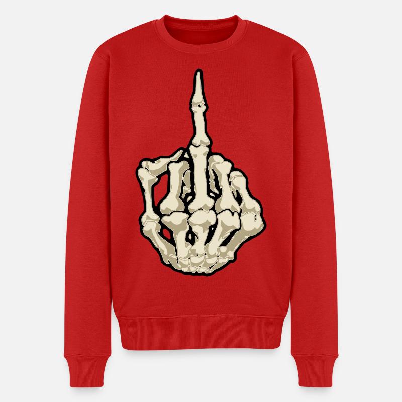 Mittelfinger - Männer Premium Bio Pullover - Rot