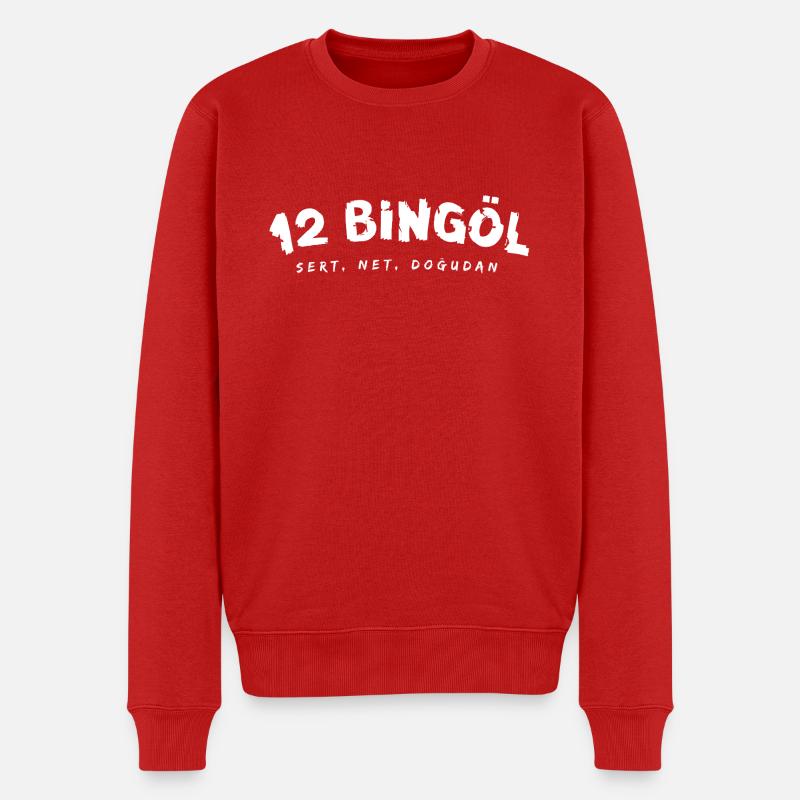 12 Bingöl - Männer Premium Bio Pullover - Rot