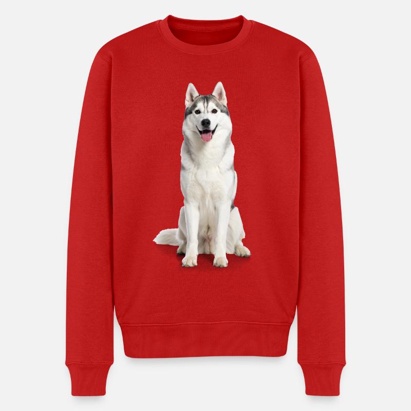 Husky – Sauvage, libre et plein d’énergie ! - Pull Premium bio Homme - rouge