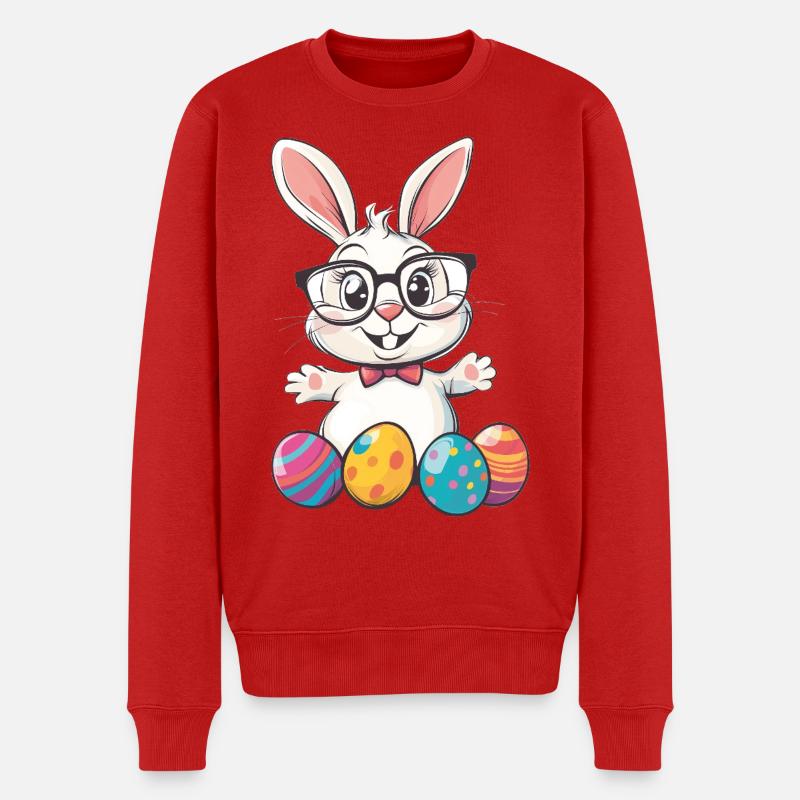 Osterhase - Männer Premium Bio Pullover - Rot