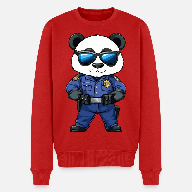 Polizei Panda - Männer Premium Bio Pullover - Rot
