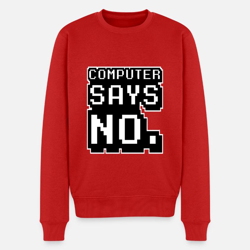 Computer sagt Nein - Männer Premium Bio Pullover - Rot