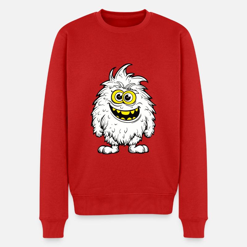Drôle de monstre de fourrure - Pull Premium bio Homme - rouge
