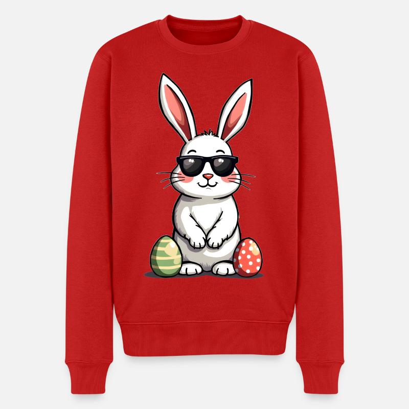 Cooler Osterhase - Männer Premium Bio Pullover - Rot
