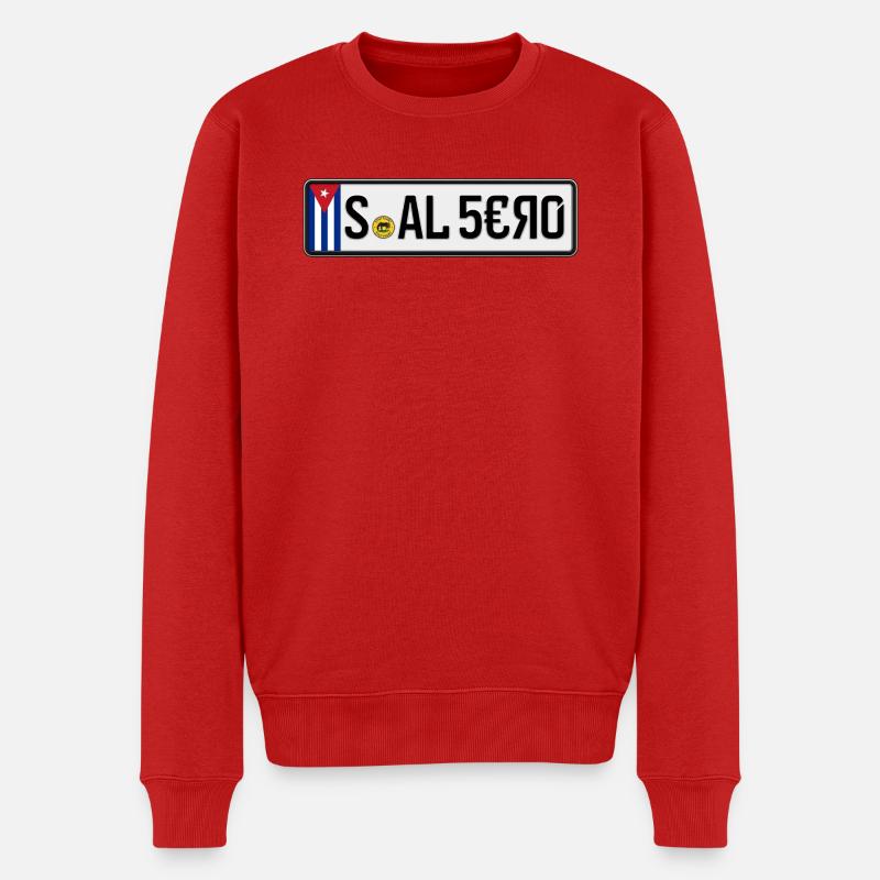 Plaque d’immatriculation de Cuba S-AL 5€Я0 - Pull Premium bio Homme - rouge