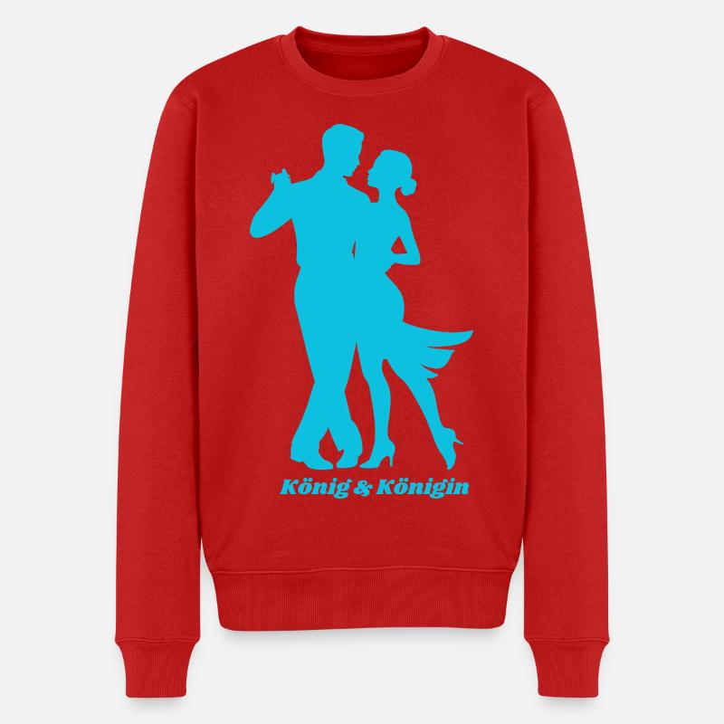 Tanzendes Pärchen Silhouette - Männer Premium Bio Pullover - Rot