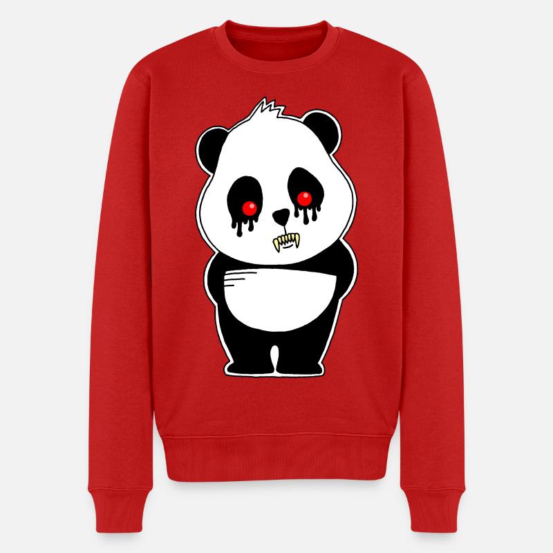 Vampir Panda - Männer Premium Bio Pullover - Rot