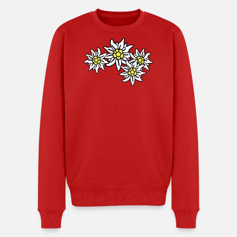 edelweiss - Männer Premium Bio Pullover - Rot