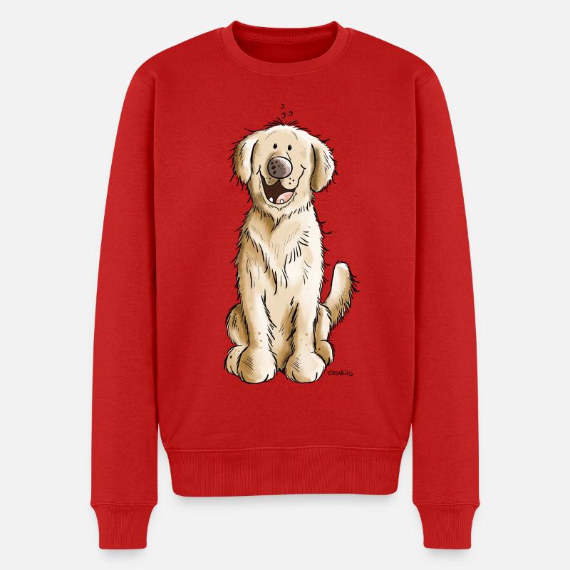 Goldiger Golden Retriever - Männer Premium Bio Pullover - Rot
