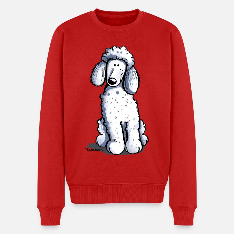 Kleiner Pudel - Männer Premium Bio Pullover - Rot